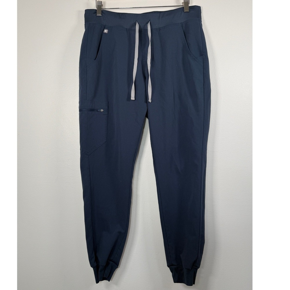 FIGS Scrub Zamora Joggers Women M Graphite Blue Zipped Cargo Pocket Medical Flaw